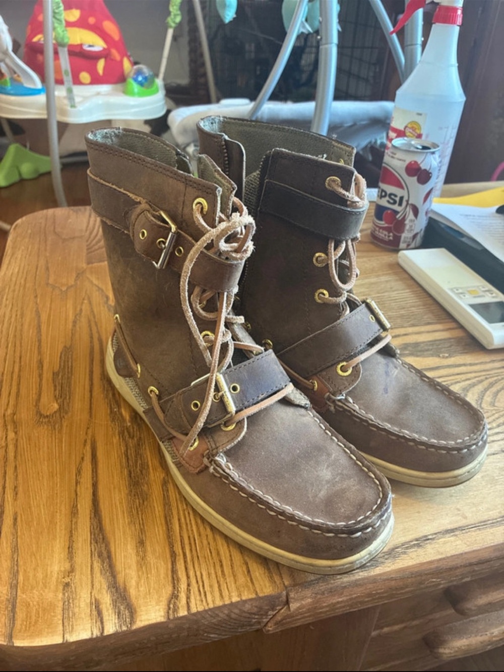 Sperry Brown Leather Lace-Up Boots